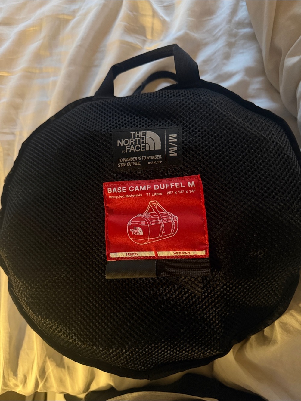 The North Face Black Duffel with Red Patch - Base Camp M